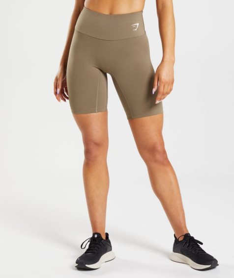 Women's Gymshark Training Cycling Shorts Brown | NZ 5TEVZR